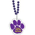 Beaded Necklace & Clip W/ Paw Print Tag